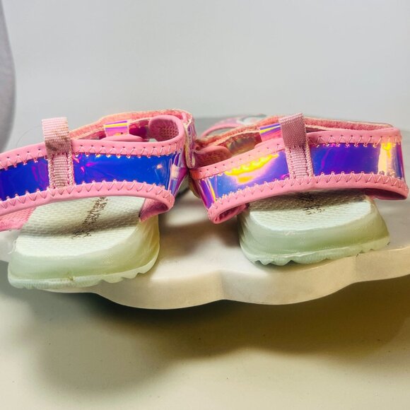 Carters Toddler Shoes Unicorn Sandals Size 12Month Pink & Holographic - Picture 2 of 4